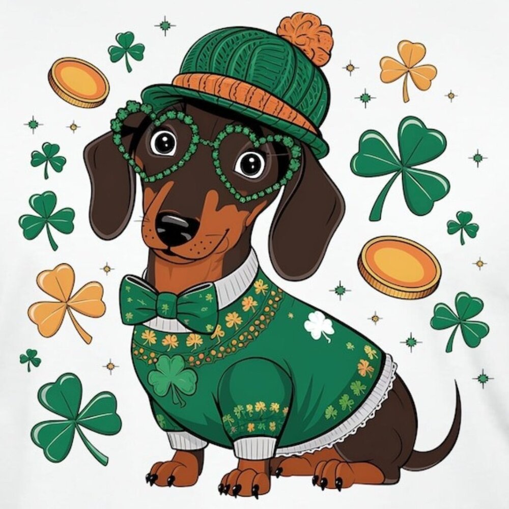 St Patricks Day Dachshund Shirt - Picture 2 of 4